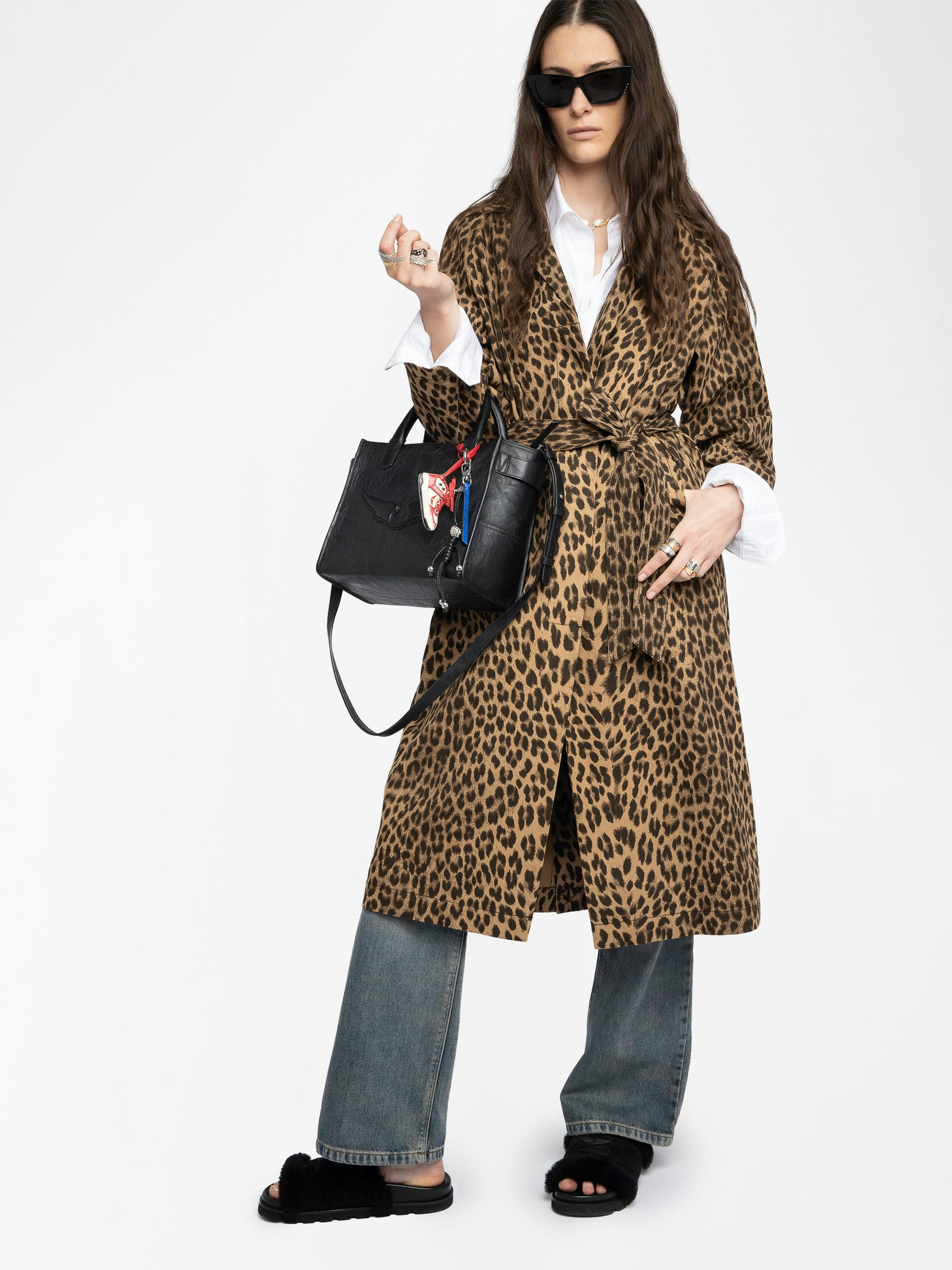 Angel Tote XS Bag - Small bag in crinkled effect leather with double handles, shoulder strap and embossed wings signature.